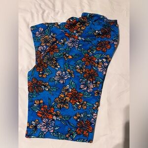LuLaRoe Blue Floral Leggings TC tall and curvy